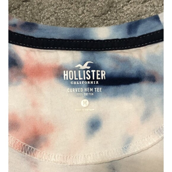 Hollister Unisex Curved Hem Tee Size Medium Tie-Dye Crew-Neck - Picture 8 of 8
